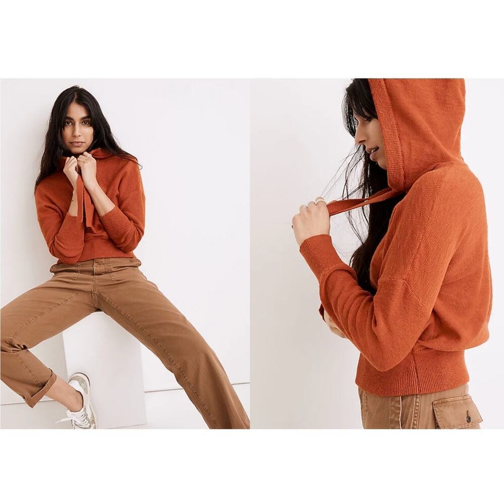Madewell Rust Orange Hooded Sweatshirt